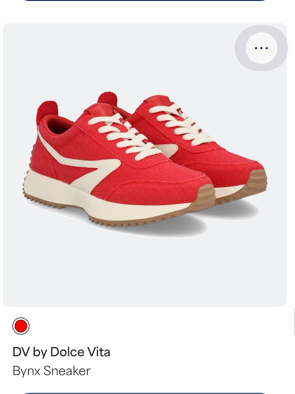 DV by Dolce Vita Red Ruvy Canvas Sneaker with Cream Accents